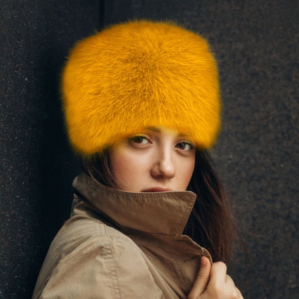 Faux Fur Furry Cossack Style Winter Hat B